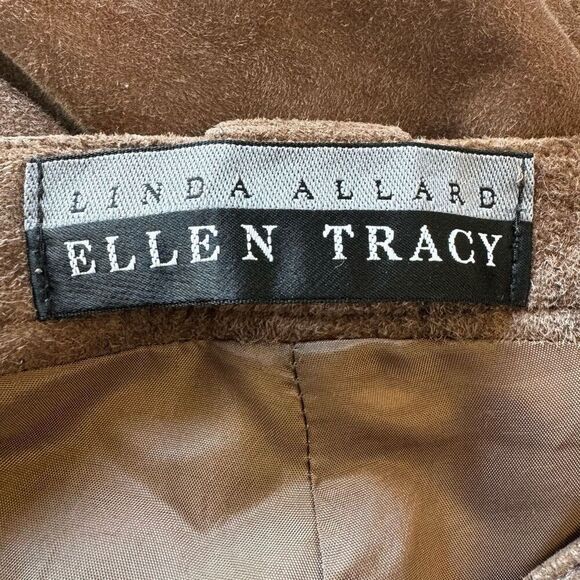 Vintage Linda Allard Ellen Tracy Brown Suede Pants - Picture 7 of 8
